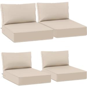 AAAAAcessories Outdoor Deep Seat Cushions, Waterproof, Fade-Resistant Patio Furniture Replacement Cushions, 25.5" x 25.5" x 5" + 25.5" x 13.5", Set of 4, Beige