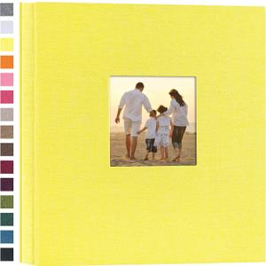 potricher Linen Hardcover Photo Album 4x6 1000 Photos Large Capacity for Family Wedding Anniversary Baby Vacation (Yellow, 1000 Pockets)