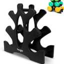 Yes4All Neoprene Coated Dumbbell Hand Weight Sets of 2 - Multiple Weight Options with 15 Colors, Anti-roll, Anti-Slip, Hexagon Shape (Q. Black - Dumbbell Rack)
