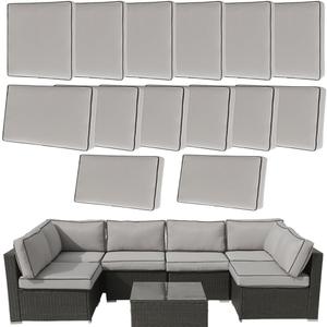 14Pcs Outdoor Cushion Covers Replacement Washable w/Zipper for 6-Seaters Sofa Patio Slipcovers Set Seat and Back Covers Only-25.6x25.6x3.9inch