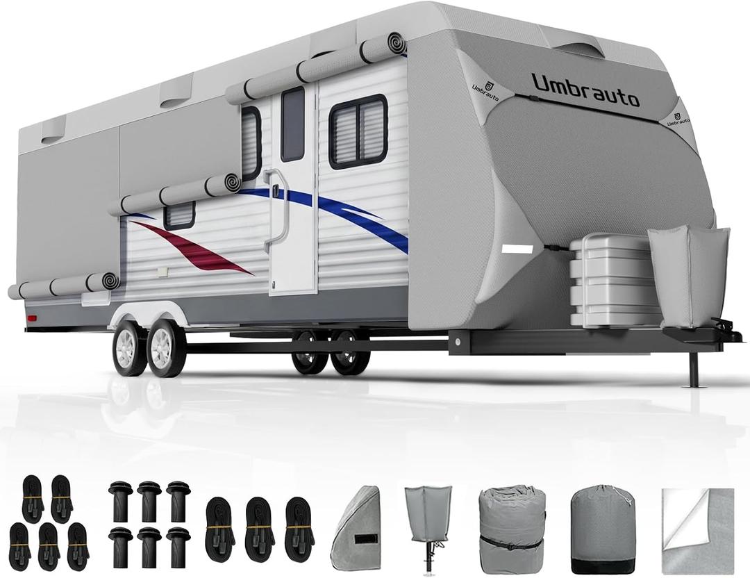 Umbrauto Travel Trailer RV Cover 35-38ft: 9-Layer Waterproof Camper Cover