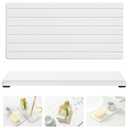 Razborci 2PCS Water Absorbing Stone Drying Tray Mat For Bathroom Sink & Kitchen Counter Faucet Organizer Decor, Quick Dry Dish Soap Dispenser Sponge Holder, Vanity Sink Caddy Bar Coaster,White-8"*3.8"