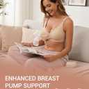 Vinfact Pumping Bra Hands Free-Adjustable Breast Pump Bra Holding & Every Day Bra Wireless Comfortable Bras-Perfect 2 in One (Beige, L)