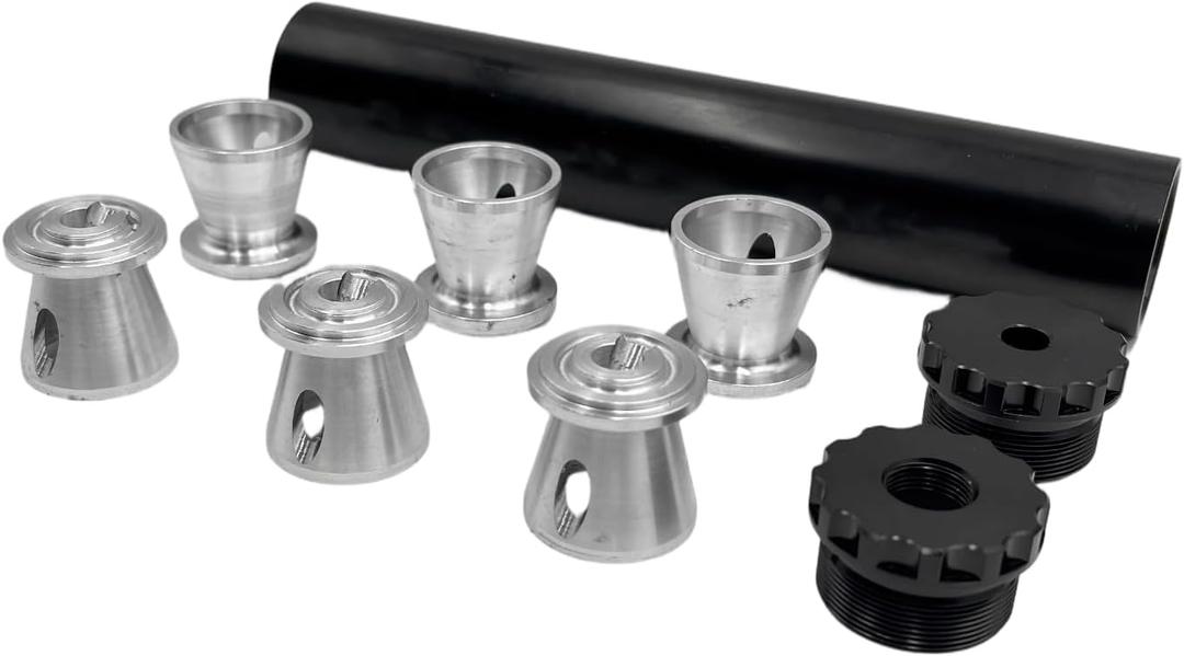 Black Aluminum Solvent Trap Kit 8-Inch Tube with Multiple End Caps Fit for Industrial Grade Automotive Filter System