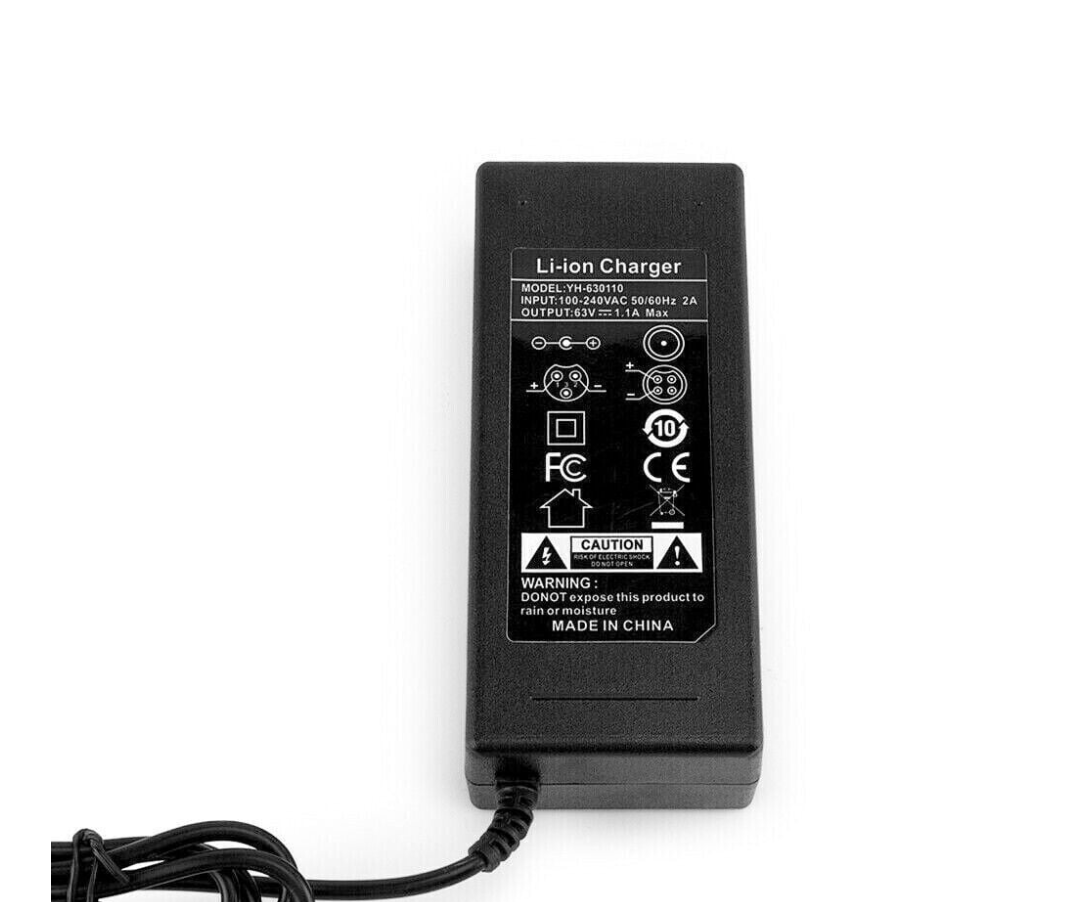 63V 2A Battery Charger, Lithium Power Adapter PowerFast 4-Prong Inline Connector for Pocket Mod, Sports Mod Lithium Battery
