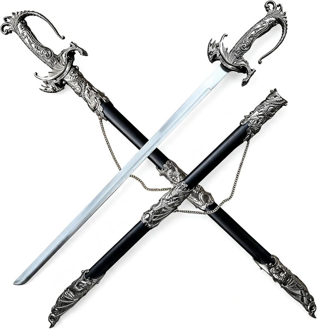 37" Dragon Sword, Ornate Scabbard, Display