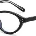 FEISEDY Oval Cat Eye Blue Light Blocking Glasses Women, Retro Small Computer Gaming Eyewear 90s Glasses Frame B0395
