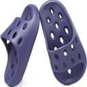 FINLEOO Mens Shower Shoes Wide With Holes Mens Shower Sandals Dry Quickly Non Slip Indoor Slippers Bedroom Pool Spa College Dorm , 8.5-9 X-Wide
