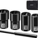 Toolant 5pcs Lug Nut Remover, Bolt & Nut Remover Socket Tool Kit, Stripped Bolt Extractor for Damaged Screws and Bolts