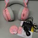 SOMIC Cat Ear Headphones, 2.4G/Bluetooth Wireless Gaming Headset for PS5, PS4, PC with RGB Lights and Retractable Mic, 10Hrs Playtime, 7.1 Surround Sound for Laptop, Smartphone-GS510 Pro - Pink
