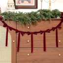 Amazon.com: Giegxin 2 Pcs 13.2ft Christmas Velvet Bow Garland Ribbon Bow Garland Banner Bows Velvet Christmas Ornaments Reusable Vintage Bows Decoration for Xmas Tree Fireplace Staircase(Burgundy) : Home & Kitchen