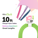 CELL CANDY Charge & Sync Cable for USB C to USB 10 ft Pink