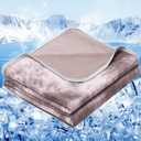 inhand Cooling Throw Blanket (50"x60"), Cooling Blankets for Hot Sleepers, Absorbs Heat to Keep Adults Cool for Summer Nights Sweats, Thin Cold Lightweight Blanket for Couch Bed, All Season Use (Coffee)