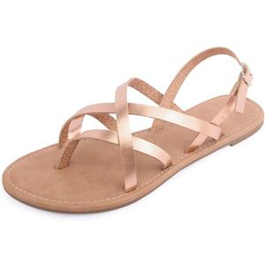 Women's Gladiator Flat Sandals Fisherman Strappy Sandals Ankle Strap Sandals (5.5)