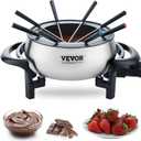 VEVOR Electric Fondue Pot Set, 3 Qt Melter for Cheese & Chocolate with 8 Forks, Candy Warmer with Temp Control, 1000W Non-Stick Stainless Steel Melting for Dessert, Broth, Wax Candle, Party Gift
