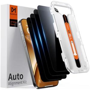 DIMONCOAT 3-PACK Privacy Screen Protector Compatible with iPhone 14 Pro Max [Auto Alignment Kit] [10X Military Protection] iPhone 14 Pro Max 6.7 inch Tempered Glass Film [Case Friendly]