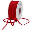 Red Velvet Ribbon 1/8 Inch Thin Velvet Vintage Narrow Ribbon for Wedding Invitations, Gift Wrapping, and Party Favour Boxes, 50 Yards Roll