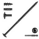 #14 x 5 Inch Lag Screws (24Pcs) 1lb. Structural Wood Screw, Black, Carbon Steel, Washer Head, Rust Resistant epoxy Coated, T30 Star Bit