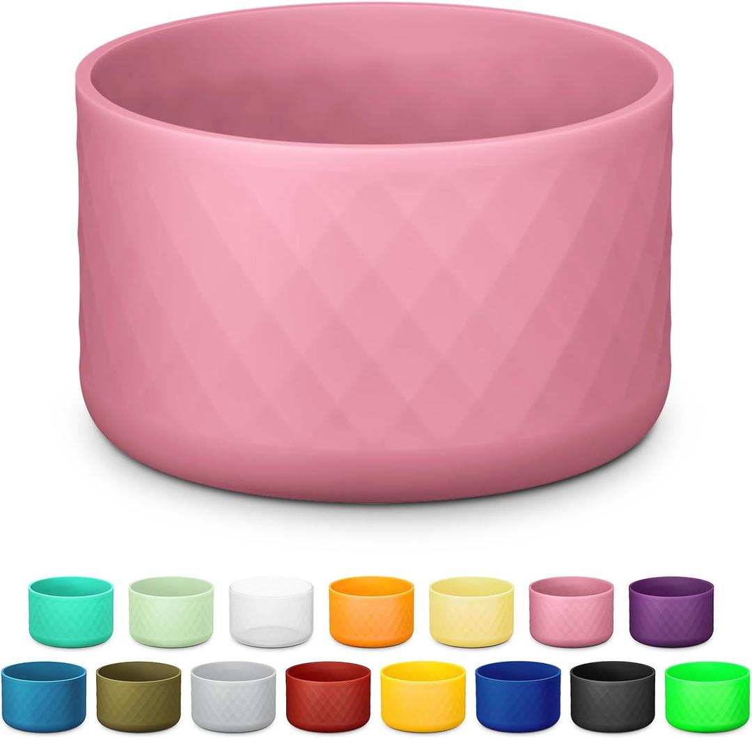 Silicone Boot for Owala Water Bottle 32 oz, Anti-Slip Protective Sleeve for FreeSip/Twist/Flip Stainless Steel Water Bottles, Bottom Cover for Owala Accessories, BPA Free, Dishwasher Safe (Rose)