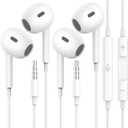 Wired Earbuds, 2 Pack 3.5mm Headphones with Mic, [MFi Certified] Clear Call Volume Control HiFi Stereo Surround Sounds Cord Earphones for Laptop PC Chromebook iPhone Samsung A14 Android Switch
