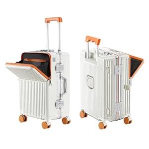 Carry on suitcase Zipperless Luggage,Polycarbonate Aluminum Hard Shell, Expandable Carry-On Suitcase with Spinner Wheels, 20 Inch Cabin