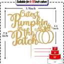 2 x Cutest Pumpkin in the Patch Cake Topper, Fall Pumpkin Birthday Decorations, Little Pumpkin Themed Baby Shower/Gender Reveal Party Decorations