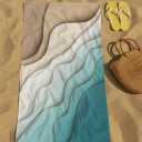 Turquoise Brown Hand Towels for Bathroom Cream Beach Abstract Gradient Tropical Kitchen Dish Towels 28x14 Inch,Soft Absorbent Decorative Bathroom Towels for Hair,Face,Shower,Guest