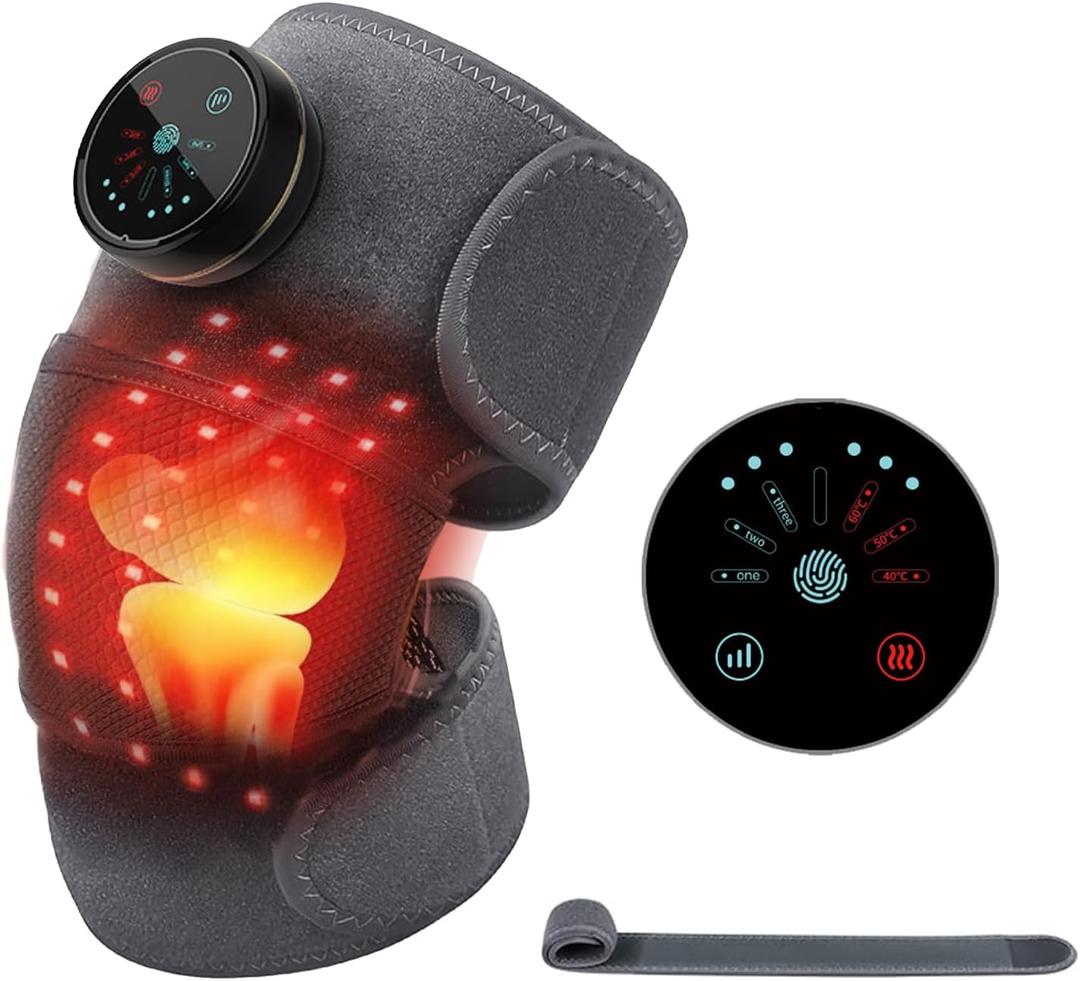 Knee Massager,Gifts for Women Men Mom Dad - Knee Shoulder Massager with Heating for Pain Relief,Birthday Gifts for Women Men(Black)