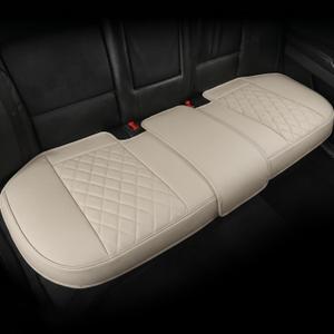Beige Leather Car Seat Cover Rear Bench,  Rear Seat