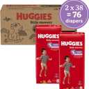 Huggies Size 8 Diapers, Little Movers Baby Diapers, Size 8 (46+ lbs), 76 Count (2 Packs of 38)