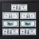 Multi-Dollar Picture Frame,7 Meiyuan Dollar Bill Holder,14X15 Bill Display Case, Currency Display Frame,Easel Stand and Wall Hanger IncludedChristmas and Valentine's Day Gifts.