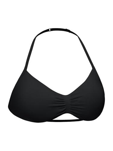 VOYJOY Impact Strappy Sports Bra Adjustable Padded Workout Gym Yoga Bra Crop Top for Women Black S