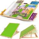 Tektalk Convertible Jigsaw Puzzle Board, Two-Way Use Adjustable Puzzle Table with Cover & 4 Colored Sorting Drawers, Tilting Wooden Plateau, for Up to 1000 Pieces - Green