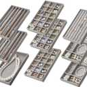 SPAKOWN Jewelry Drawer Organizer Inserts Set of 9, Velvet Jewelry Trays for Drawers, Storage for Earring, Ring, Necklace, Watch, Bracelet (Grey)