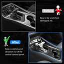 Karltys Gear Shift Panel Trim Cover for 2015-2024 2025+ Dodge Challenger Carbon Fiber Center Console Gear Shift Panel Frame Cover Trim Sticker Dodge Challenger Interior Accessories