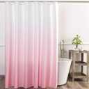 YI & ZE Ombre Pink Shower Curtain Sets for Bathroom Accessories Fabric Polyester Waterproof Modern Shower Curtain Liner with 12 Hooks W72xL78