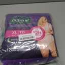 Depend Night Defense Adult Diapers, Incontinence & Postpartum Bladder Leak Underwear for Women, Disposable, Overnight, Extra-Large, Blush, 12 Count