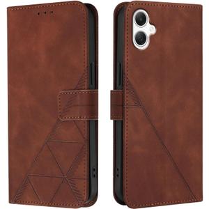 Flip Case for Samsung A06 Faux Leather Wallet Holster with Cards Holder Kickstand Magnetic Closure Shockproof Folio Protect Cover for Samsung Galaxy A06. Brown YBS