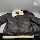 B3 Bomber Jacket Aviator Real Shearling B3 Bomber Jacket Winter (XX-Large, Brown)