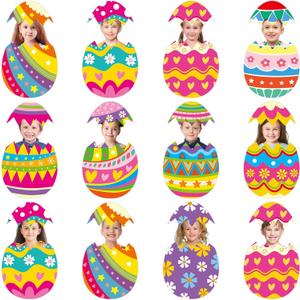36 Pcs Easter Egg Cutouts with Photo Space for Bulletin Board Decoration Spring DIY Photo Craft Easter Classroom Party Wall Dcor