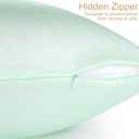 uxcell 1 Pack 100% Charmeuse Pure Silk Pillowcase for Hair and Skin, 350TC 19 Momme Soft Breathable Pillow Case with Hidden Zipper, Light Green Silk Pillowcase Travel (14x20inch)