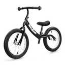 bicystar 14 Inch Toddler Balance Bike for 3-6 Year Old, Real Rubber Air Tires, No Pedal Kids Bike with Adjustable Seat & Handlebar, Footrest, Gift Bike for 3-5 Boys Girls, Black