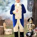 BesserBay 8 Pieces Boys Colonial Outfit 18th Century American Founding Fathers Uniform 10-12 Years