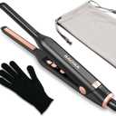 SAOSA Pencil Flat Iron, 3/10" Small Flat Irons for Short Hair, Pixie Cut and Bangs, Mini Hair Straightener for Edges, Tiny Hair Straightener Dual Voltage with Adjustable Temperature (Rose Gold)