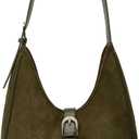 Retro Suede Shoulder Bag For Women Underarm Bag Winter Women's Hobo Bag Purse Tote Bag Commuter Handbag (Army Green)