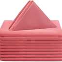 Your Chair Covers Cloth Polyester Napkins, 20 x 20 Inch, Washable Dinner Fabric Linen Napkins with Hemmed Edges for Restaurant, Wedding and Holiday Pack of 10 (Coral)
