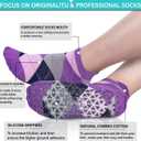 Non Slip Yoga Socks with Grips for Pilates, Ballet, Barre, Barefoot, Hospital Anti Skid Socks for Women and Men (Small, 6 Pairs-attice)