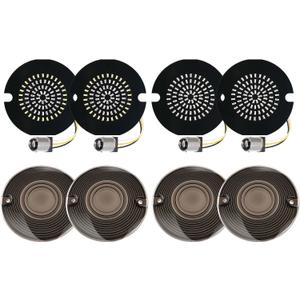 Benlari 3 1/4 inch LED Turn Signals, 81 LEDs Front Rear 1156 1157 Turn Signals Brake Light Kit with 4 Smoked Lens Cover Fit for Harley Davidson Touring Sportster Iron 883 Dyna Softail 1986-2024