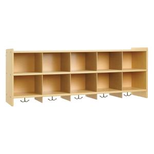 Childrens Factory 10-Section Wall Locker, Classroom Organization, Cubbies for Daycare, Preschool, 12"D x 48"W x 19"H