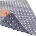 Yimobra Bathtub Mat Non Slip, 27.5"x15.5" Machine Washable Shower Floor Mat, Soft on Feet, Bathmat with Drain Holes and Suction Cups, Bathroom Essentials, Grey